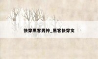 快穿黑客男神_黑客快穿文