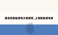 嘉定区新能源电力表商家_上海新能源电表