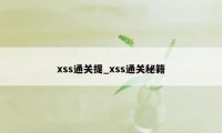 xss通关提_xss通关秘籍