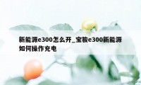 新能源e300怎么开_宝骏e300新能源如何操作充电