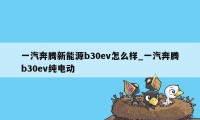 一汽奔腾新能源b30ev怎么样_一汽奔腾b30ev纯电动