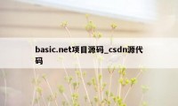 basic.net项目源码_csdn源代码