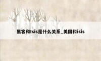 黑客和Isis是什么关系_美国和isis