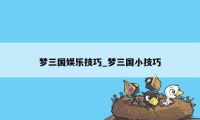 梦三国娱乐技巧_梦三国小技巧