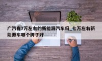 广汽有7万左右的新能源汽车吗_七万左右新能源车哪个牌子好