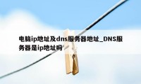 电脑ip地址及dns服务器地址_DNS服务器是ip地址吗