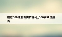 绕过360注册表防护源码_360解锁注册表