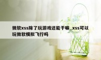 微软xss除了玩游戏还能干嘛_xss可以玩微软模拟飞行吗