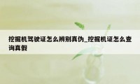 挖掘机驾驶证怎么辨别真伪_挖掘机证怎么查询真假