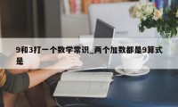 9和3打一个数学常识_两个加数都是9算式是