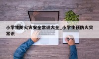 小学生防火灾安全常识大全_小学生预防火灾常识