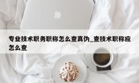 专业技术职务职称怎么查真伪_查技术职称应怎么查