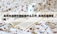 高伟光进娱乐圈前做什么工作_高伟光是明星吗