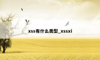 xss有什么类型_xssxi