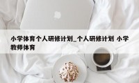 小学体育个人研修计划_个人研修计划 小学教师体育