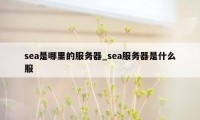 sea是哪里的服务器_sea服务器是什么服