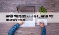 我的世界服务器禁止tnt指令_我的世界禁用tnt指令手机版