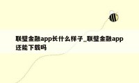 联璧金融app长什么样子_联璧金融app还能下载吗