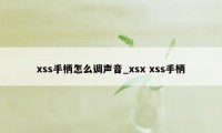 xss手柄怎么调声音_xsx xss手柄