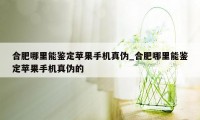 合肥哪里能鉴定苹果手机真伪_合肥哪里能鉴定苹果手机真伪的