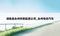 湖南省永州市新能源公司_永州电动汽车
