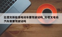 比德文新能源电动车要驾驶证吗_比德文电动汽车需要驾驶证吗