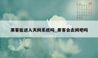 黑客能进入天网系统吗_黑客会去网吧吗