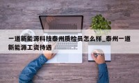 一道新能源科技泰州质检员怎么样_泰州一道新能源工资待遇