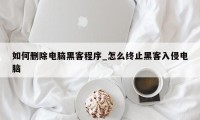 如何删除电脑黑客程序_怎么终止黑客入侵电脑