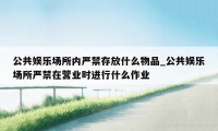 公共娱乐场所内严禁存放什么物品_公共娱乐场所严禁在营业时进行什么作业