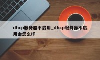 dhcp服务器不启用_dhcp服务器不启用会怎么样