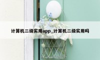 计算机二级实用app_计算机二级实用吗