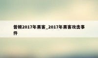 普顿2017年黑客_2017年黑客攻击事件