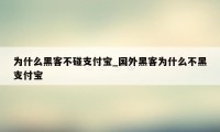 为什么黑客不碰支付宝_国外黑客为什么不黑支付宝