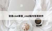 禁用cmd黑客_cmd指令禁用软件